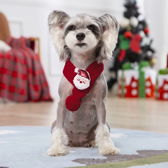 Red Santa Dog Cat Scarf - Picture 2 of 5